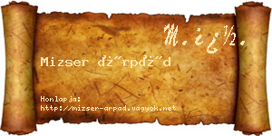 Mizser Árpád névjegykártya